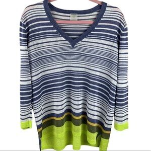 Anne Klein Multi Color Striped Lightweight Spring Summer Sweater